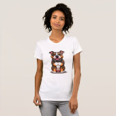 アメリカン・ブリーの愛らしい子犬スタイル Tシャツ (正面フル)