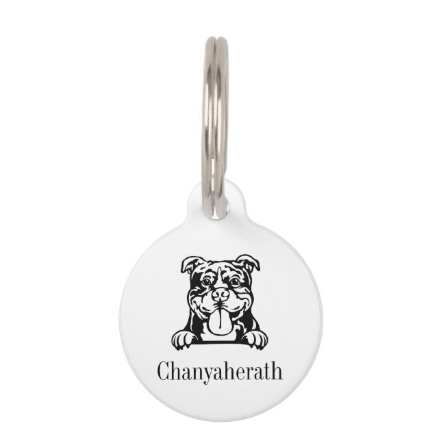 アメリカン・ブルドッグの名入れネームタグ ペット　ネームタグ (正面)
