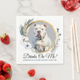 アメリカン・ブルドッグの結婚式用ナプキン（犬の写真入り） スタンダードランチョンナプキン