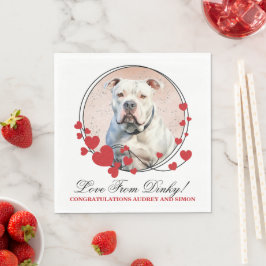 アメリカン・ブルドッグの結婚式用ナプキン（犬の写真入り） スタンダードランチョンナプキン