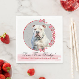 アメリカン・ブルドッグの結婚披露宴用ナプキンに犬の写真 スタンダードランチョンナプキン