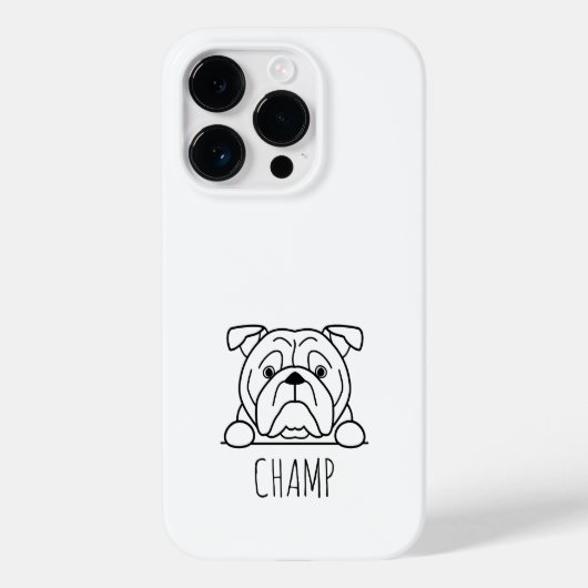 アメリカン・ブルドッグの顔出しカスタムネームスマホケース Case-Mate iPhoneケース (裏面)