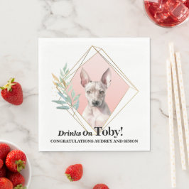 アメリカン・ヘアレス・テリアの犬の写真の結婚式 スタンダードランチョンナプキン
