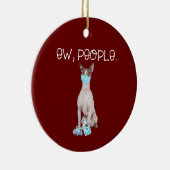 アメリカン·ヘアレス·テリア·エウ·ピープル·ドッグ着用 セラミックオーナメント (右)