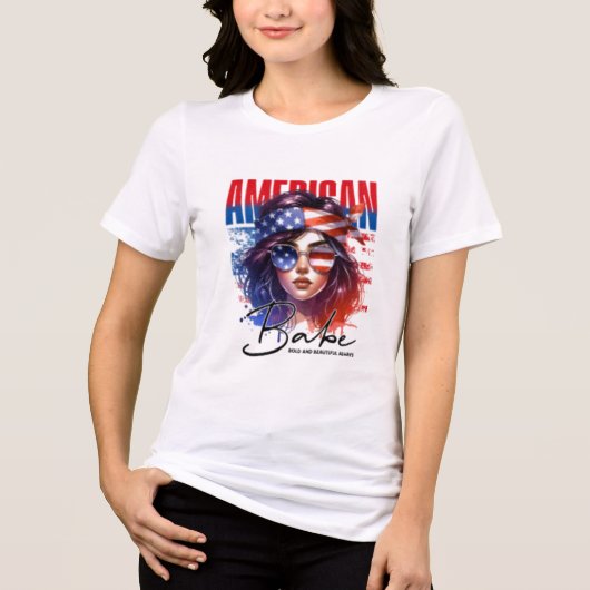アメリカン・ベイビー・パトリオットデザイン トライブレンドTシャツ (正面)