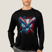 アメリカン・ベースボール・ドリップ・グラフィティボールとバット トライブレンドＴシャツ (正面)