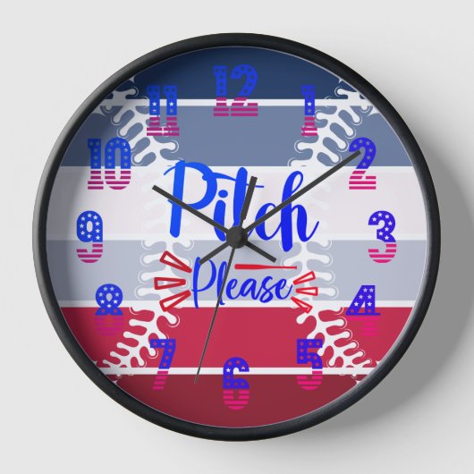 アメリカン・ベースボール・ピッチをお願い 壁時計 (正面)