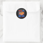 アメリカン+ホットドッグ+面白い+7月4日 ラウンドシール (バッグ)