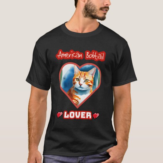 アメリカン+ボブテイル+キャットの家族への愛を示そう Tシャツ (正面)