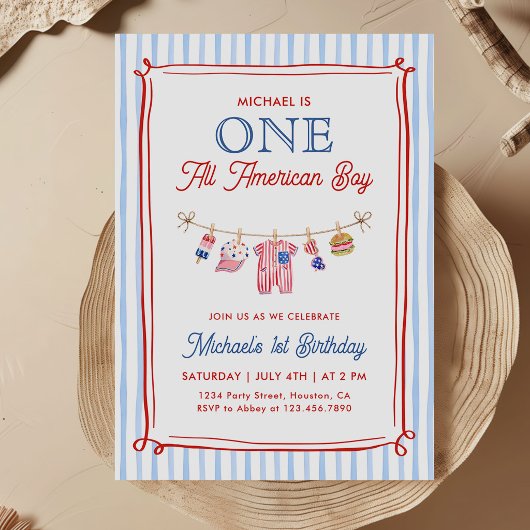 アメリカン・ボーイの独立記念日&1歳の誕生日 招待状