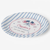 アメリカン・ボーイの7月4日1歳の誕生日 ペーパープレート (アングル)