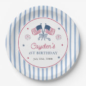 アメリカン・ボーイの7月4日1歳の誕生日 ペーパープレート (正面)