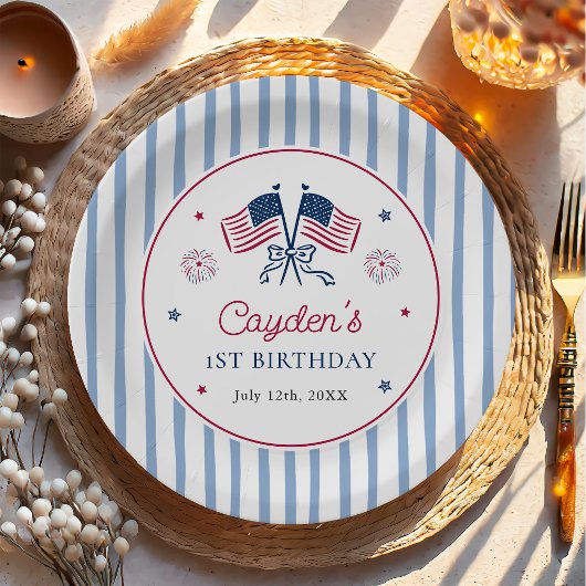 アメリカン・ボーイの7月4日1歳の誕生日 ペーパープレート