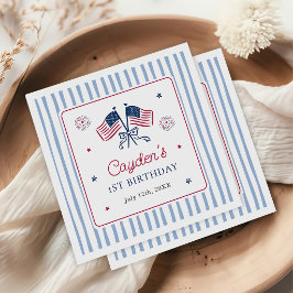 アメリカン・ボーイの7月4日 アメリカ生まれの1歳の誕生日 スタンダードカクテルナプキン