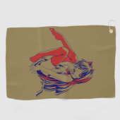 アメリカン マンガ ネコ 猫娘 かわいい アニメ ゴルフタオル (横)