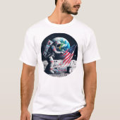 アメリカン・ムーン着陸宇宙飛行士アート Tシャツ (正面)