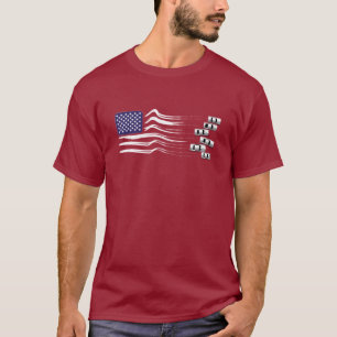 アメリカン·モーターズ·アメリカン·フラッグ·マッスル·カー·シャツ Tシャツ
