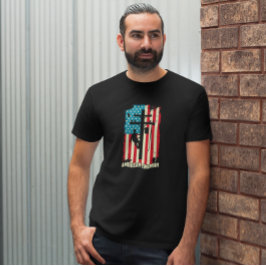 アメリカン・ラインマン国旗の電気ケーブル Tシャツ