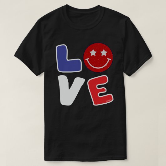 アメリカン・ラブおもしろい7月4日 Tシャツ (デザイン正面)