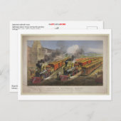 アメリカン・レイルシーン1874年、キュリエ&イヴ ポストカード (正面/裏面)