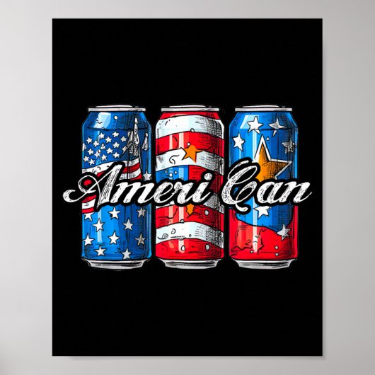 アメリカン ヴィンテージ アメリカ国旗 7月4日 ポスター (正面)