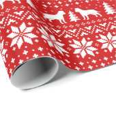 アメリカン（犬）スタッフォードテリアシルエットクリスマス ラッピングペーパー (ロールコーナー)