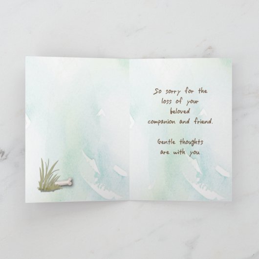 アメリカン(犬)スタッフォードテリアーペット悔やみや弔慰 カード (内部)