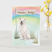 アメリカン(犬)スタッフォードテリアーペット悔やみや弔慰 カード (黄色い花)