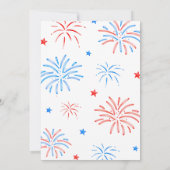 アメリカン 赤白青 4th of July ベイビーシャワー 招待状 (裏面)