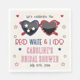 アメリカン 赤白 ハートのサングラス ブライダルシャワー スタンダードランチョンナプキン