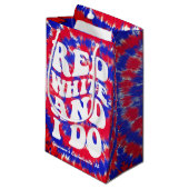 アメリカン 赤白 私はする 4日7月 花嫁のお別れパーティー スモールペーパーバッグ (正面アングル)