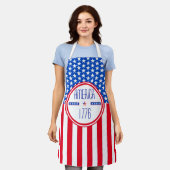アメリカン 1776 愛国的な エプロン (着用した状態)