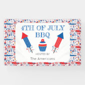アメリカン 4th of July BBQ 横断幕 (横)