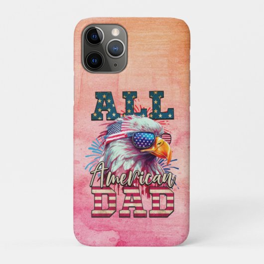 アメリカンDAD 4thオブジュライ ハゲワシ アメリカ国旗 Case-Mate iPhoneケース (裏)