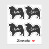 アメリカンEskimo犬ブリードラブx4ビニル シール (シート)