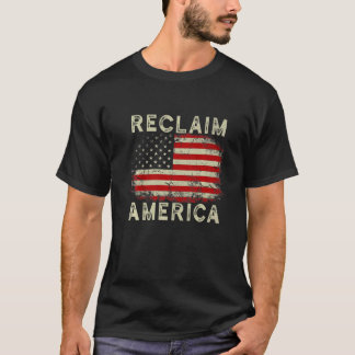 アメリカヴィンテージ動揺して愛国的アメリカを再生 Tシャツ