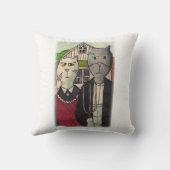 アメリカートゴシックラシックク猫アートパロディデザイン クッション (裏面)