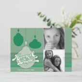 アメリカーナグリーンオーナメントホリデーフォトカード シーズンカード (スタンド正面)