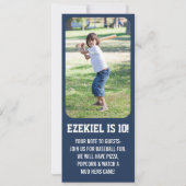 アメリカーナネイビー&レッドベースボール誕生日チケット 招待状 (裏面)