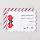 アメリカーナハート結婚式の日付の保存 セーブザデート (正面/裏面)