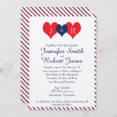 アメリカーナハート結婚式招待状 招待状 (正面/裏面)