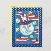 アメリカーナフォークアート満月の愛国者 シーズンポストカード (正面/裏面)