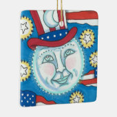 アメリカーナフォークアート満月の愛国者 セラミックオーナメント (右)