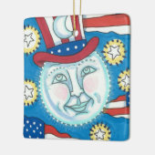 アメリカーナフォークアート満月の愛国者 セラミックオーナメント (左)