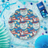 アメリカーナフォークアート満月の愛国者 ペーパープレート (パーティー)