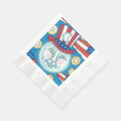 アメリカーナフォークアート満月の愛国者 縁ありランチョンナプキン (角)