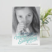 アメリカーナブルーリボンスクリプトホリデーフォトカード シーズンカード (スタンド正面)