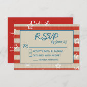 アメリカーナ愛国結婚式RSVP詳細挿入 出欠カード (正面/裏面)