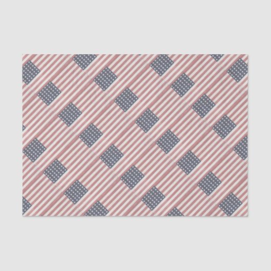 アメリカーナ赤白青ヴィンテージ国旗 薄葉紙 (正面)