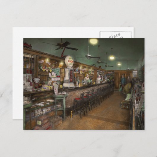 アメリカーナ – ソーダ – 人々のソーダ泉1928 ポストカード (正面/裏面)